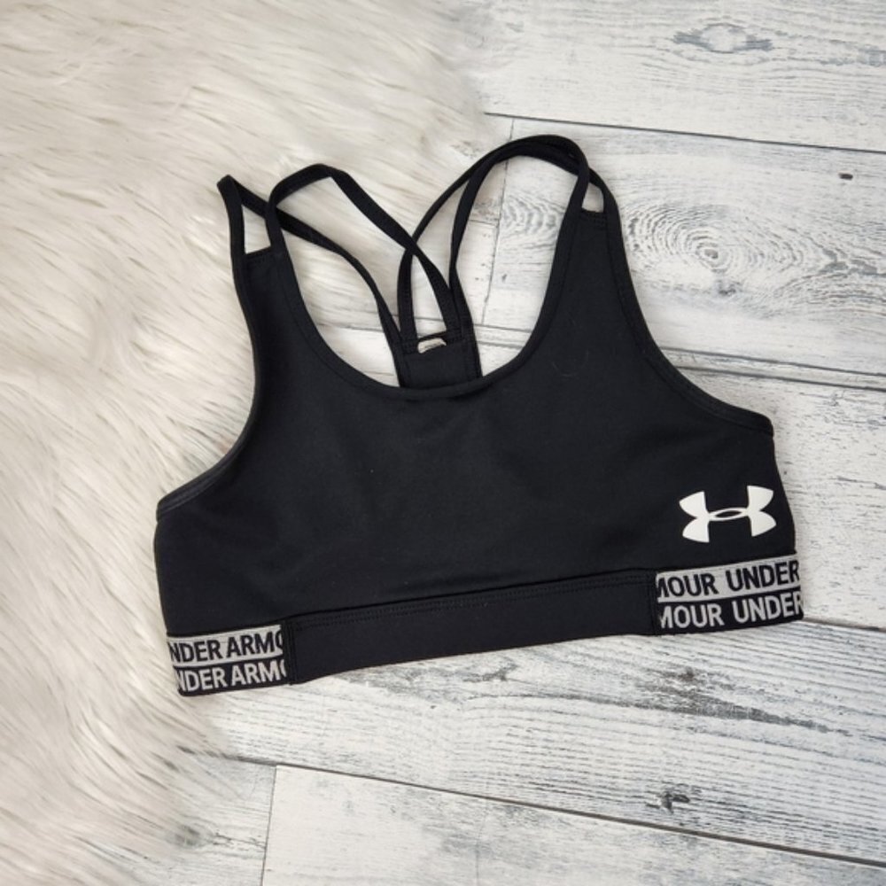 Under Armour Black Logo Sports Bra